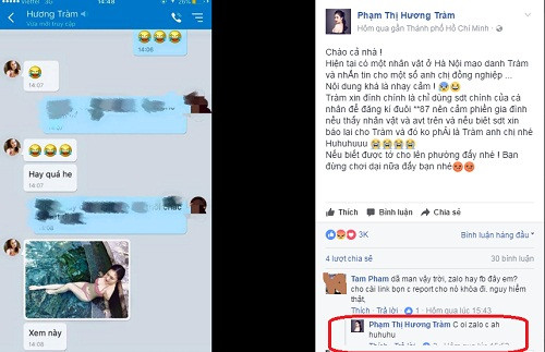 Hương Tràm "tố" có kẻ mạo danh nhắn tin nhạy cảm, sau lần bị gạ tình ảnh 1 Hương Tràm "tố" có kẻ mạo danh nhắn tin nhạy cảm, sau lần bị gạ tình ảnh 1