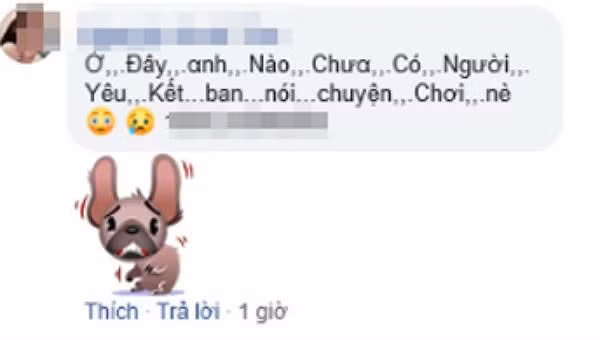 Một comment dụ người xem làm quen và bấm vào đường link giả mạo.