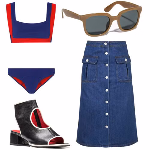 Nếu muốn thử nghiệm phong cách retro và có vòng eo thon, nàng đừng ngần ngại sử dụng phần trên như một chiếc áo quây trẻ trung.