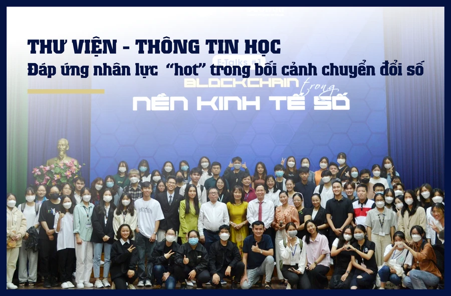 Hội thảo Chuyển đổi số và quản lý tri thức trong các tổ chức thu hút sự quan tâm của gần 300 sinh viên và hơn 60 đại biểu đến từ 35 đơn vị trong cả nước - Ảnh: Khoa Thư viện - Thông tin học.