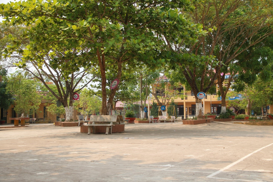 Khuôn viên nhà trường khang trang, sạch đẹp.