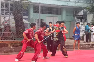 Các võ sĩ tham gia tập luyện. Ảnh: Trung tâm Huấn luyện và Thi đấu Thể dục thể thao TP HCM