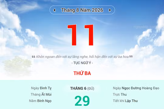 Lịch âm 11/8 - Xem lịch âm ngày 11/8