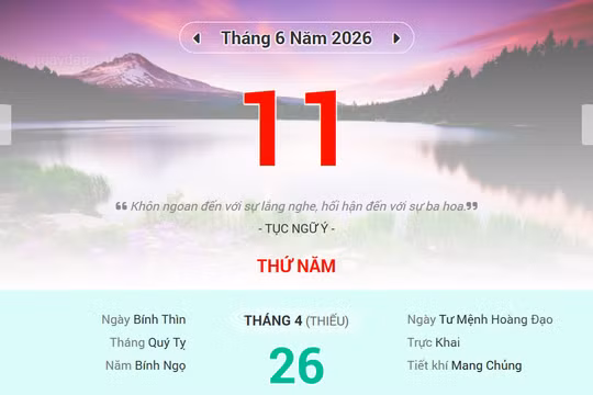 Lịch âm 11/6 - Xem lịch âm ngày 11/6