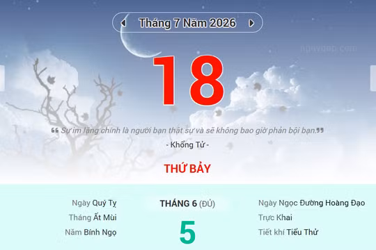 Lịch âm 18/7 - Xem lịch âm ngày 18/7