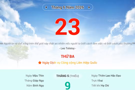 Lịch âm 23/6 - Xem lịch âm ngày 23/6