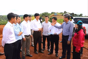 Phó Chủ tịch UBND tỉnh Lâm Đồng khảo sát vị trí xây dựng Trường phổ thông dân tộc nội trú liên cấp tiểu học và THCS.
