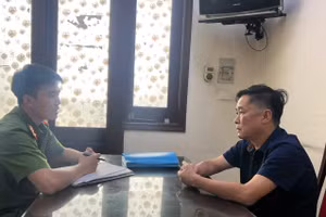 Bị can Hoàng Tất Thành tại cơ quan điều tra.