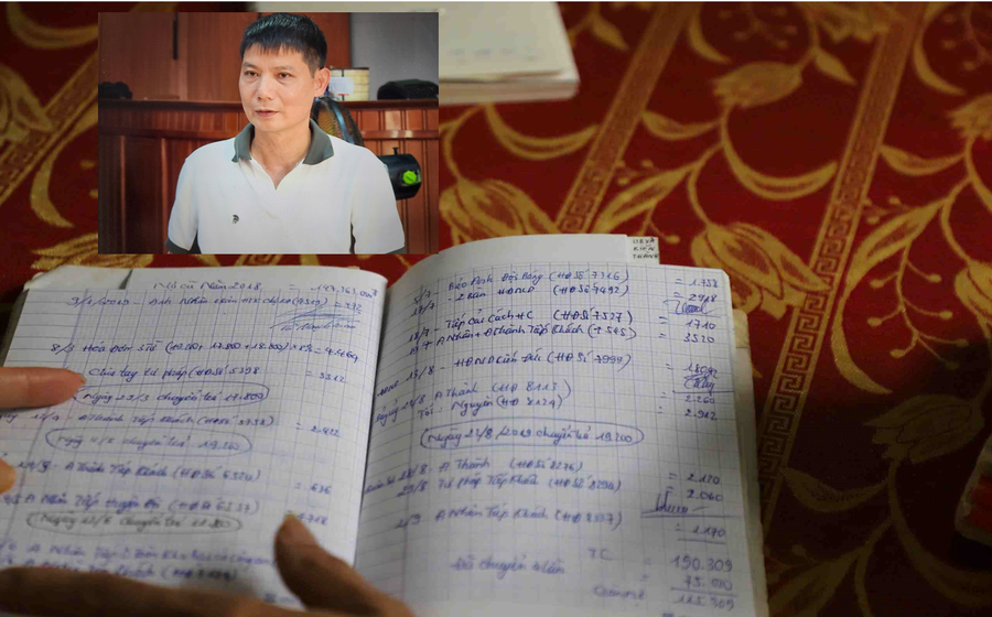 Anh Nguyễn Đăng Toản và cuốn sổ ghi nợ tiền cơm của cán bộ xã, thị trấn. so-no.png