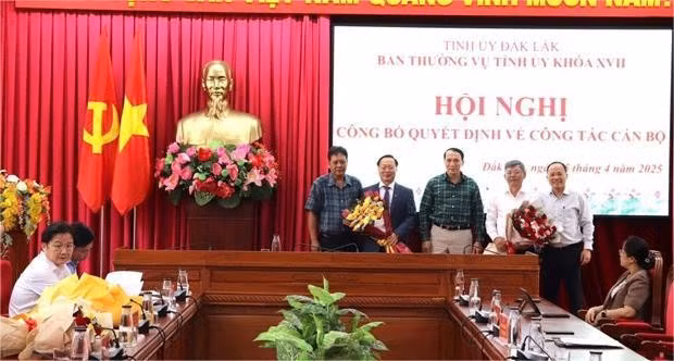 Ban Thường vụ Tỉnh ủy Đắk Lắk điều động, bổ nhiệm lãnh đạo chủ chốt. (Ảnh: BĐL)