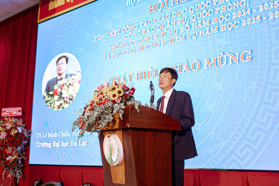 TS Lê Minh Chiến - Hiệu trưởng Trường Đại học Đà Lạt phát biểu. (Ảnh: KP) ts-chien.jpg