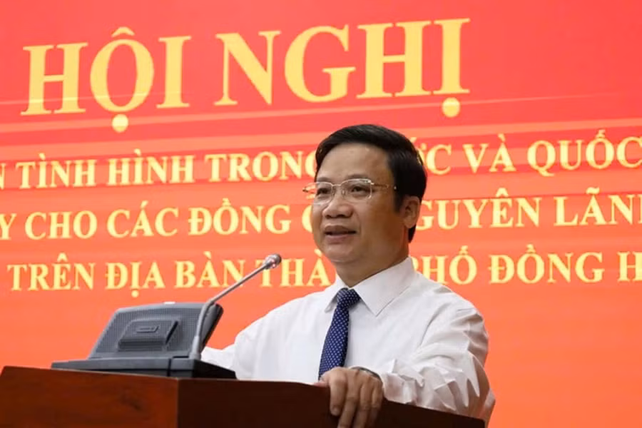 Ông Cao Văn Định, Trưởng Ban Tuyên giáo Tỉnh ủy Quảng Bình.