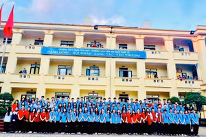 Trường THCS Đặng Thai Mai (phường Trường Vinh, Nghệ An) có số lượng dự thi học sinh giỏi lớp 9 đông nhất tỉnh. Ảnh: NTCC