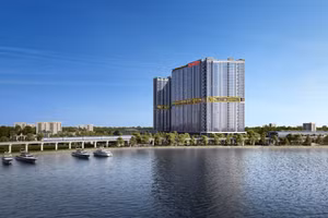 Phối cảnh tổng thể dự án The Gió Riverside với vị thế tiếp giáp sông Đồng Nai