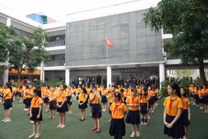 Khuôn viên Trường Tiểu học Hưng Phúc (Trường Vinh, Nghệ An). Ảnh: Hồ Lài