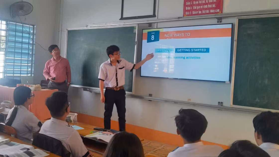 Giờ học tại Trường THPT Vĩnh Long (tỉnh Vĩnh Long).