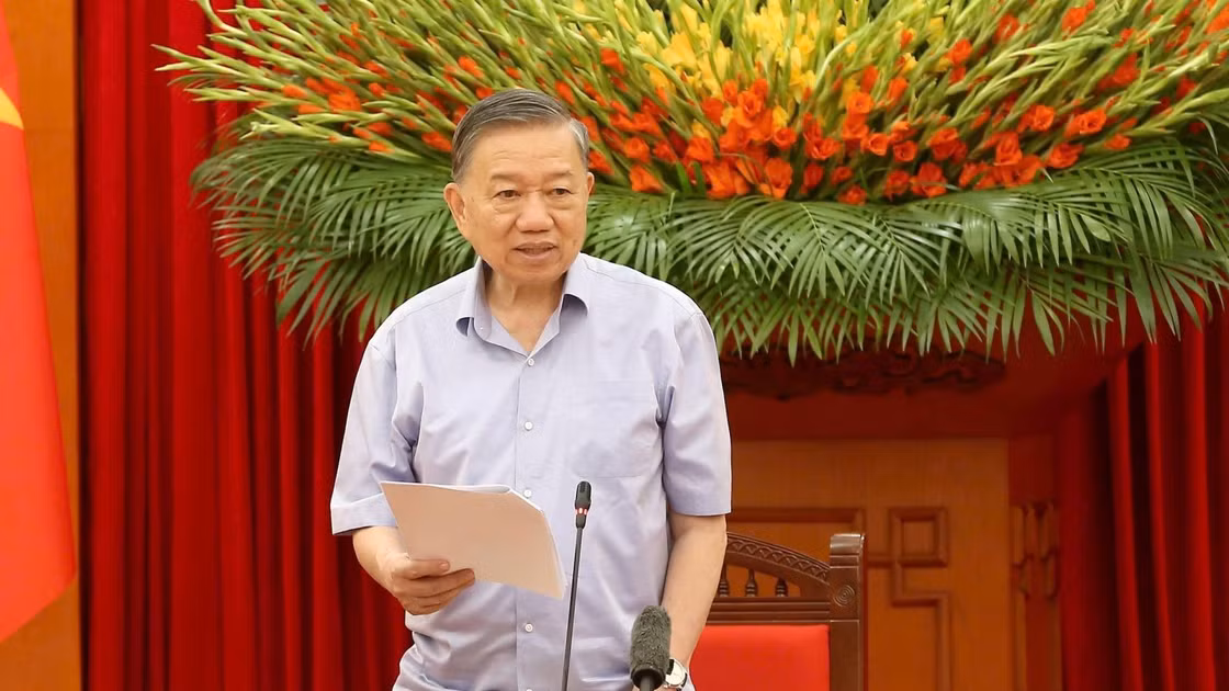 Đồng chí Tổng Bí thư, Chủ tịch nước Tô Lâm phát biểu.