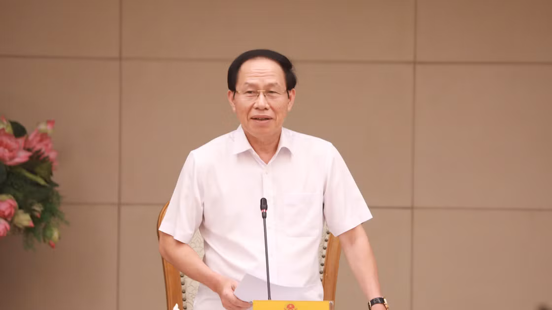 Phó Thủ tướng Lê Tiến Châu phát biểu tại buổi làm việc.