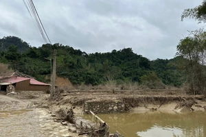 Thôn Kim Vân, xã Văn Lang ngập lụt do ảnh hưởng của bão số 11.