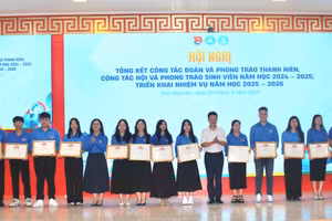 Khen thưởng cho các tập thể có thành tích xuất sắc trong công tác Đoàn.