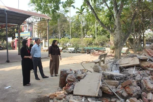 Cơ sở vật chất Trường THCS Túc Duyên đang được cải tạo sửa chữa.