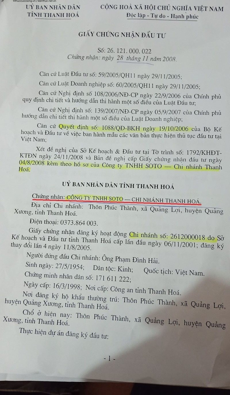 Giấy chứng nhận đầu tư dự án ngày 28/11/2008 A1.jpg