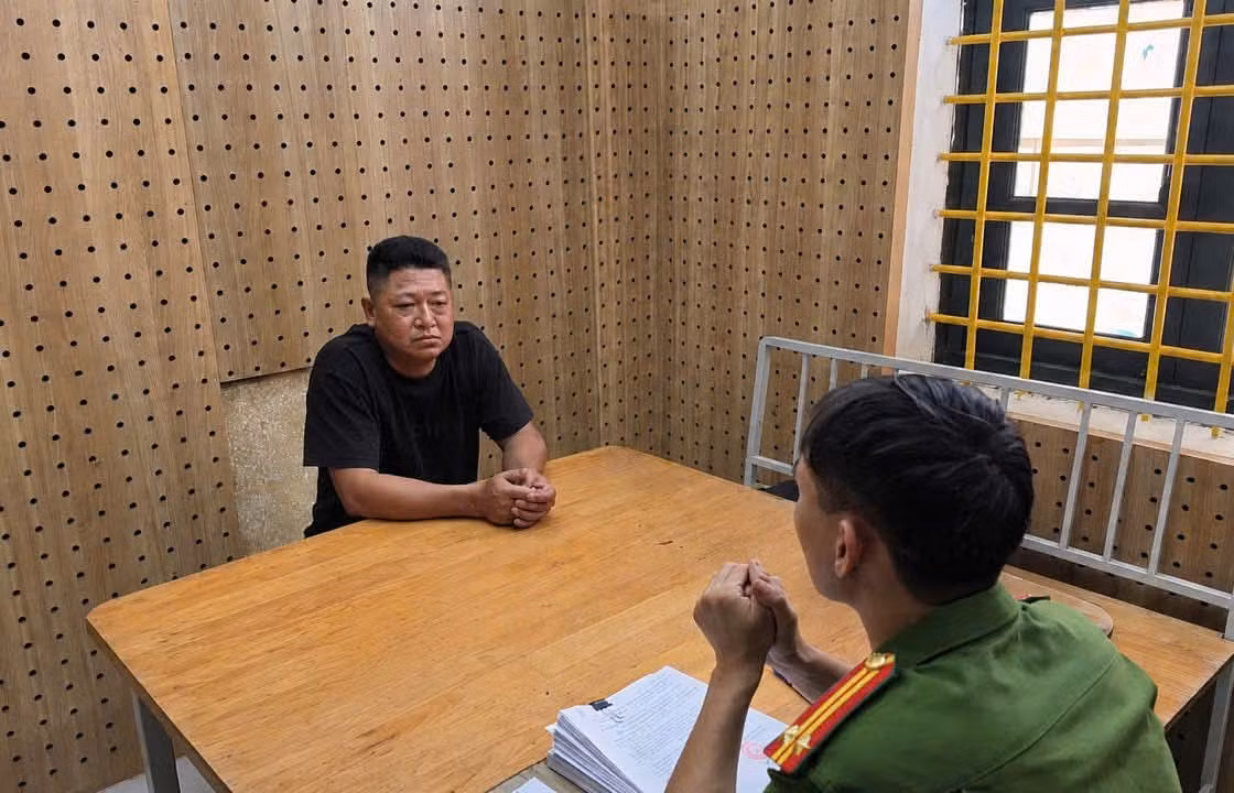 Trịnh Văn Hải tại Cơ quan Công an. Ảnh: Công an tỉnh Hưng Yên cung cấp.