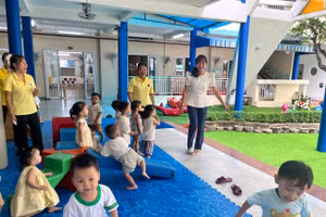 Trường Mầm non 19/5 Thành phố, một trong những trường thí điểm Chương trình tiếng Anh tích hợp từ năm học 2026-2027. Ảnh: Phương Nhi