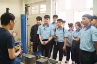 Học sinh Trường THPT Chi Lăng (Gia Lai) tham quan tại Trường Đại học Khoa học Tự nhiên (ĐHQG TPHCM). Ảnh: NTCC