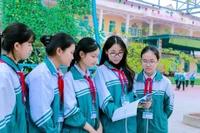 Học sinh Trường THCS Hải Xuân (Hải Xuân, Ninh Bình). Ảnh: Hải Sơn