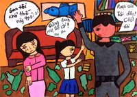 Ước mơ trẻ thơ qua những bức tranh về phòng, chống bạo lực gia đình ảnh 6 Ước mơ trẻ thơ qua những bức tranh về phòng, chống bạo lực gia đình ảnh 6