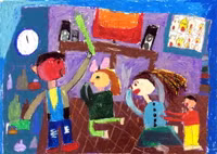 Ước mơ trẻ thơ qua những bức tranh về phòng, chống bạo lực gia đình ảnh 8 Ước mơ trẻ thơ qua những bức tranh về phòng, chống bạo lực gia đình ảnh 8