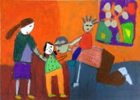 Ước mơ trẻ thơ qua những bức tranh về phòng, chống bạo lực gia đình ảnh 7 Ước mơ trẻ thơ qua những bức tranh về phòng, chống bạo lực gia đình ảnh 7