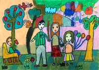 Ước mơ trẻ thơ qua những bức tranh về phòng, chống bạo lực gia đình ảnh 4 Ước mơ trẻ thơ qua những bức tranh về phòng, chống bạo lực gia đình ảnh 4