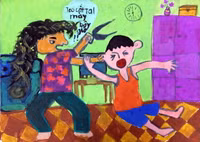 Ước mơ trẻ thơ qua những bức tranh về phòng, chống bạo lực gia đình ảnh 3 Ước mơ trẻ thơ qua những bức tranh về phòng, chống bạo lực gia đình ảnh 3