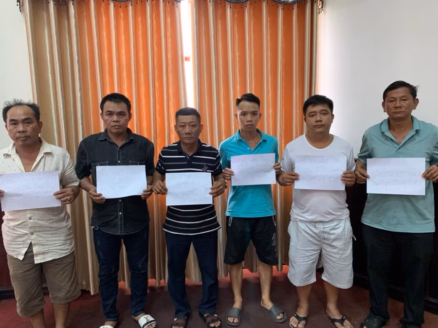 Các đối tượng tại cơ quan công an. Ảnh: Công an. 