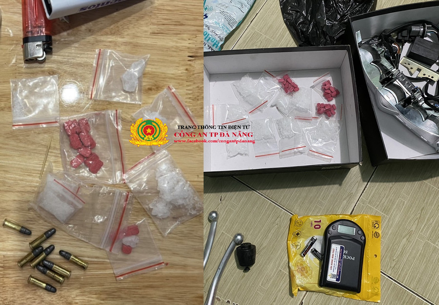 Tang vật mà công an thu giữ được. (Ảnh: Công an Đà Nẵng)