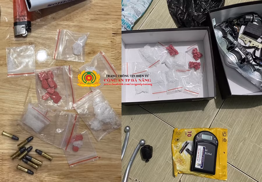 Tang vật mà công an thu giữ được. (Ảnh: Công an Đà Nẵng)