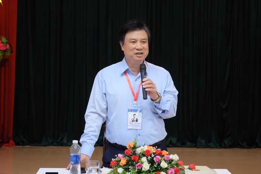 Thứ trưởng Nguyễn Hữu Độ phát biểu tại buổi kiểm tra công tác chấm thi ở Hội đồng thi tốt nghiệp THPT tại Đà Nẵng.