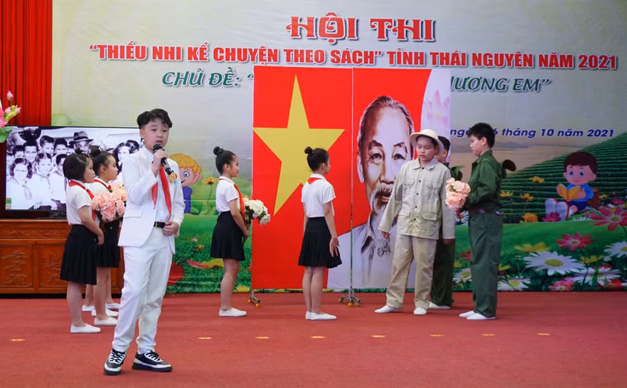 Một tiết mục dự thi tại điểm cầu Thành phố Thái Nguyên.