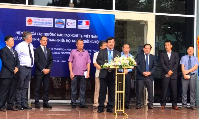 Tổng Cục trưởng Nguyễn Hồng Minh phát biểu tại Lễ khánh thành toà nhà E- Building, trường CĐ quốc tế Lilama 2