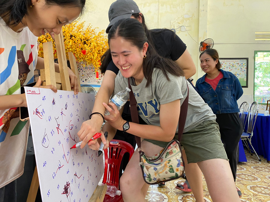 Giao lưu, chơi trò chơi cùng các em ở Làng Hy Vọng. Ảnh: Hoàng Vinh. Giao lưu, chơi trò chơi cùng các em ở Làng Hy Vọng. Ảnh: Hoàng Vinh.