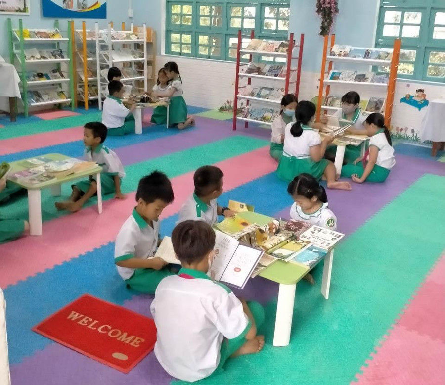 Phòng đọc sách của các em học sinh Trường Tiểu học Nguyễn Viết Xuân.