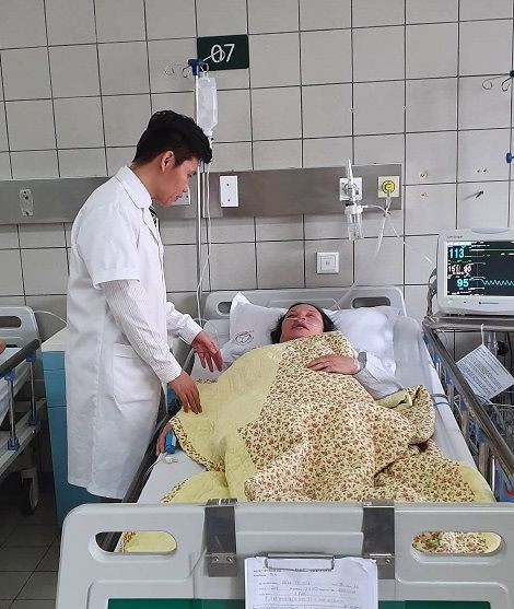 Bệnh nhân H hồi phục một ngày sau mổ Bệnh nhân H hồi phục một ngày sau mổ