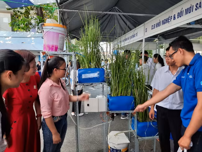 Các mô hình đổi mới sáng tạo của sinh viên trưng bày triển lãm tại hội nghị