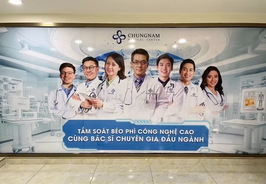 Hình ảnh quảng cáo không phép tại cơ sở ChungNam địa chỉ 50-52 Ngô Quyền, Phường 5, Quận 10, TPHCM. (Ảnh: Sở Y tế TPHCM)