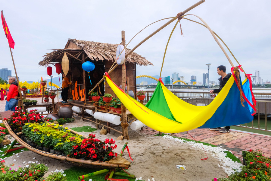 Các gian nhà xưa được tái hiện. Ảnh: Hoàng Vinh. Các gian nhà xưa được tái hiện. Ảnh: Hoàng Vinh.