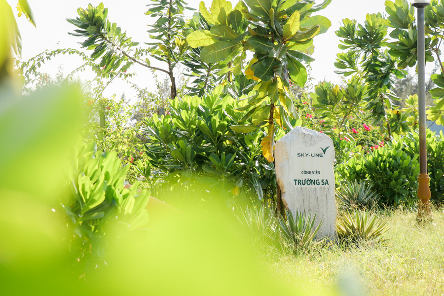 Một góc Công viên Trường Sa bên trong trường học. Ảnh: Sky-Line.