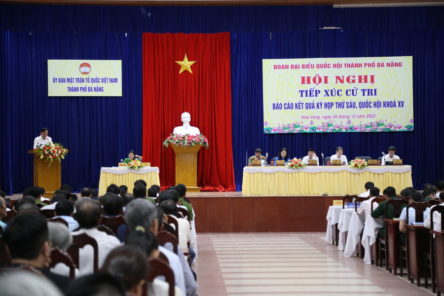 Đoàn ĐBQH TP Đà Nẵng đã có buổi tiếp xúc cử tri huyện Hòa Vang. (Ảnh: Hoàng Vinh) Đoàn ĐBQH TP Đà Nẵng đã có buổi tiếp xúc cử tri huyện Hòa Vang. (Ảnh: Hoàng Vinh)