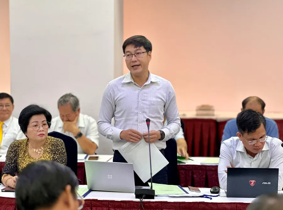 Ông Nguyễn Ngọc Trung, Phó hiệu trưởng Trường Đại học Sư phạm TPHCM phát biểu. (Ảnh: Cẩm Anh).